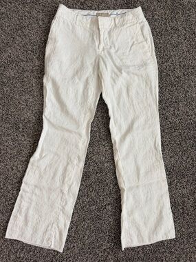 Banana Republic White Linen Pants